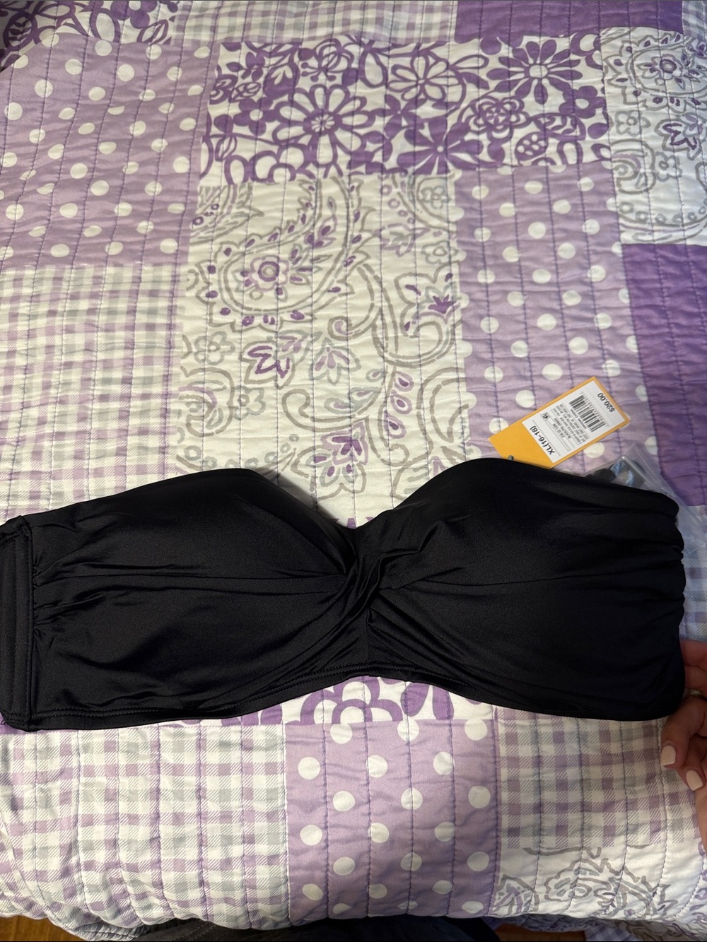 Kona Sol Black Bandeau Bikini Top